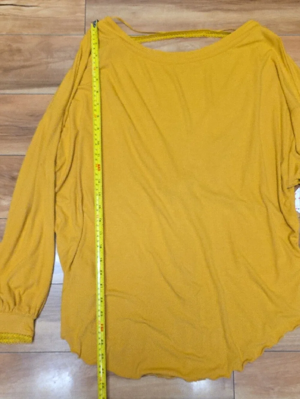 Free People Shimmy Shake Ribbed Open Back Oversized Tunic Top Gold  Size XS